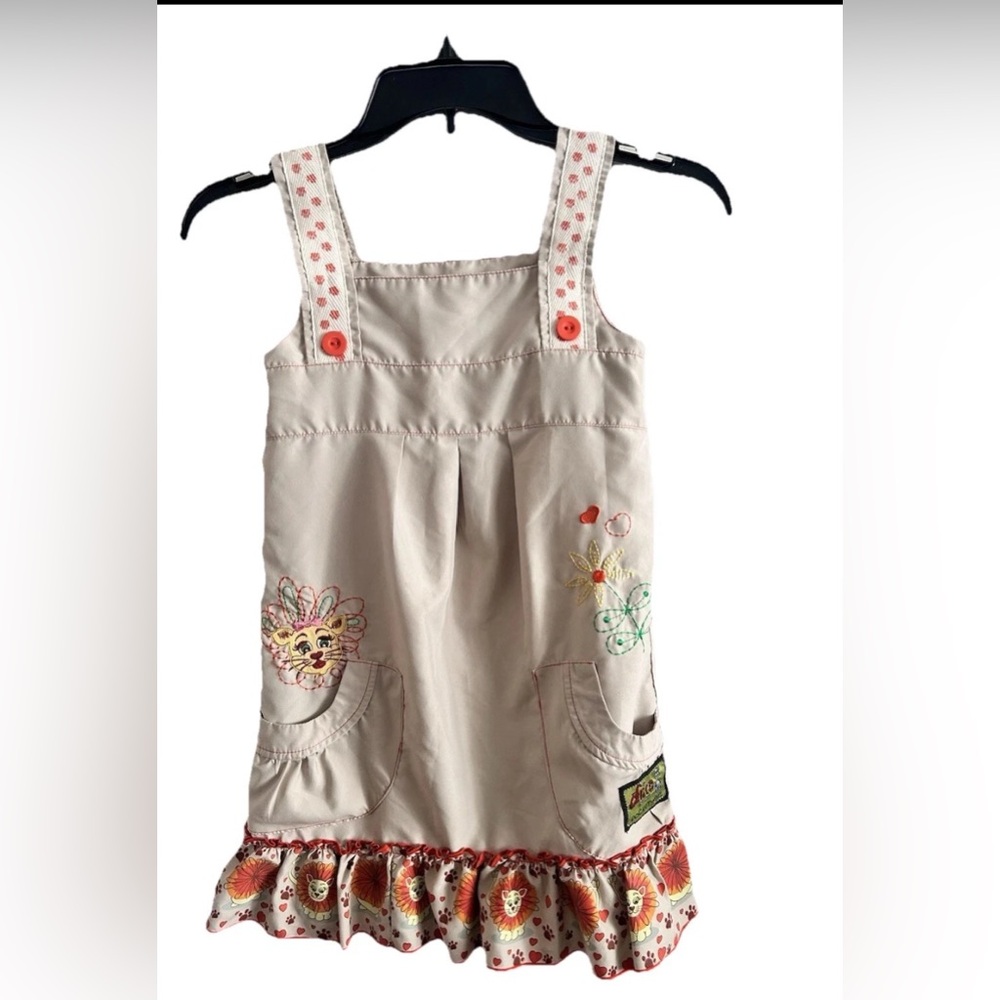 Girls Jumper Dress  Embroidered Cotton South Africa By Hooligans Size 5-6years